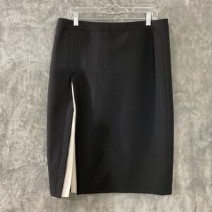 BCBG MAX AZRIA Ponte knit  Skirt Size 12 black white office career suit